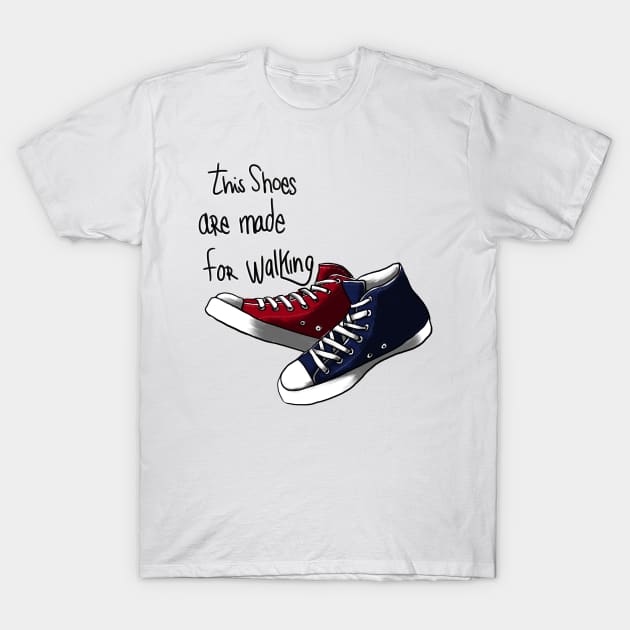 Walking Shoes T-Shirt by Zo8o